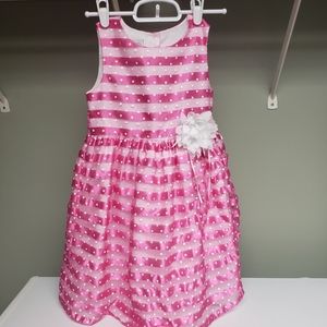 Kids pink striped fancy dress